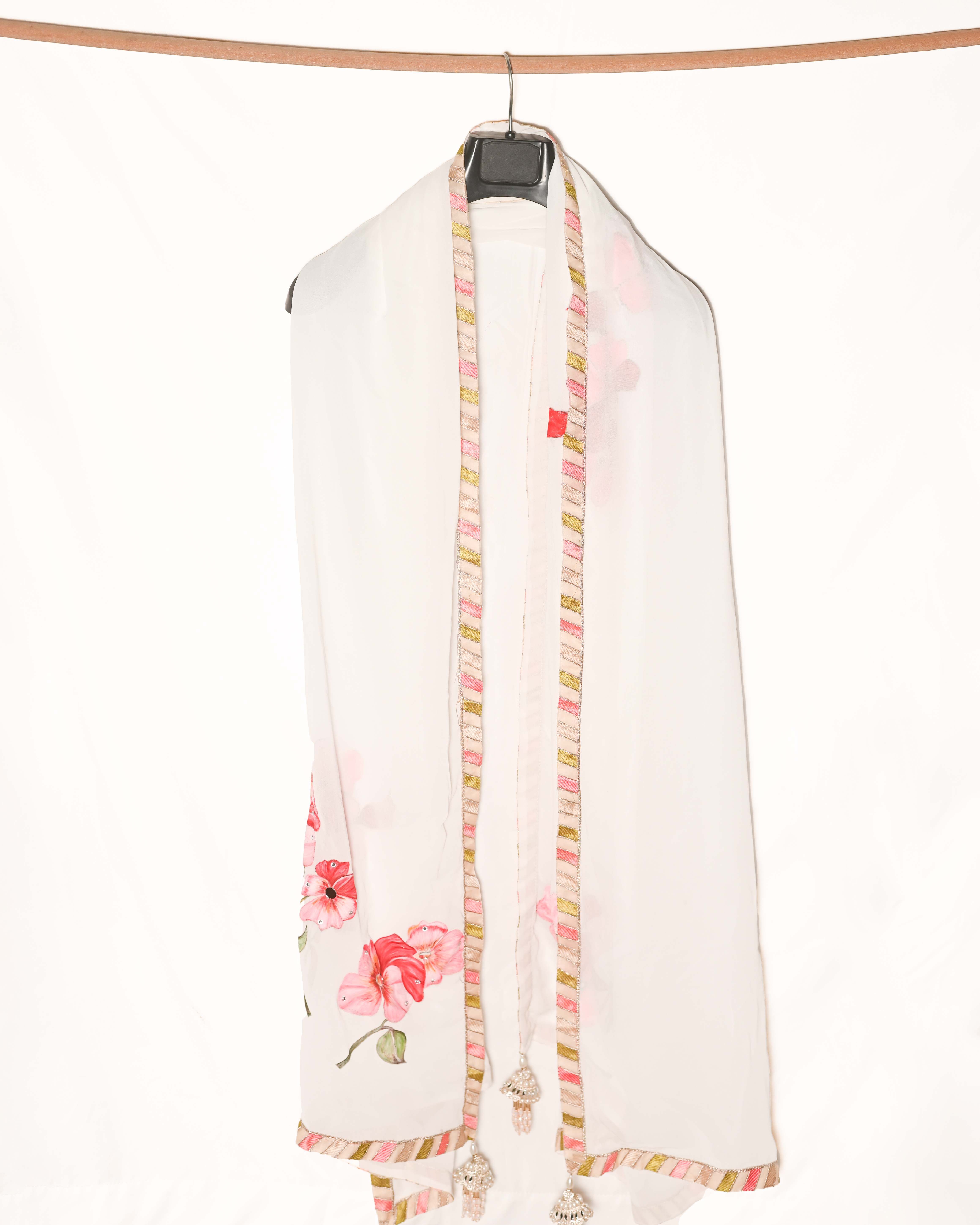 Blush Petal - Hand-Painted Dupatta